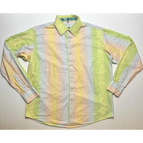 Visconti uoma Men's Abstract Button Front Long Sleeve Shirt Size XL Casual - Picture 1 of 6
